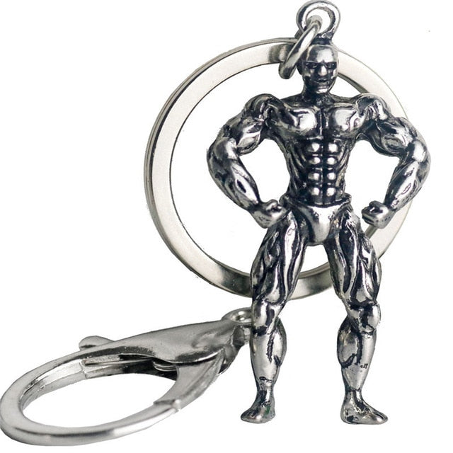 Body Building Muscle Man (F) Personalised Beta Keyring in Gift Bag