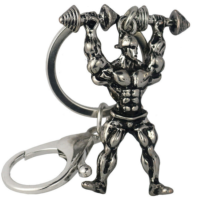 Strong Man Dumbbell  Men Fitness Bodybuilding Keychain