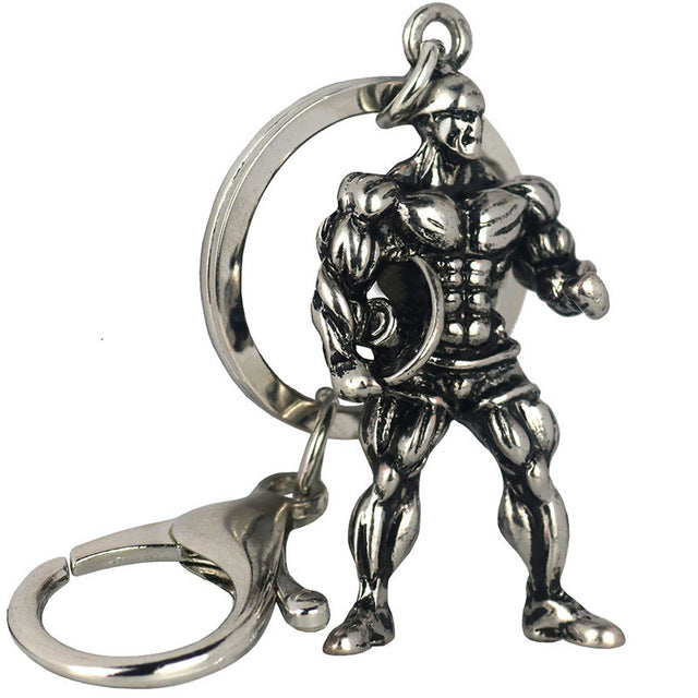 Body Building Muscle Man (F) Personalised Beta Keyring in Gift Bag