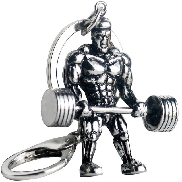 Body Building Muscle Man (F) Personalised Beta Keyring in Gift Bag